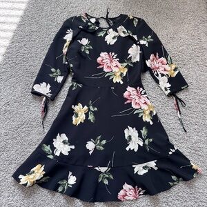Topshop Black Floral Dress